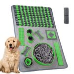 PAWSPURR Snuffle Mat for Dogs, Pet Slow Feeding Mat Dog Puzzle Toys Interactive Pet Foraging Mat for Smell Training, Stress Relief, Durable Dog Snuffle Mat for All Breeds(Green /80 * 50cm)