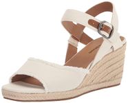 Lucky Women's MINDRA Espadrille Wedge Sandal, White, 8 M US