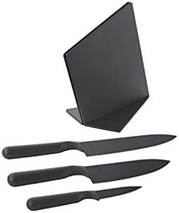 Ikea Jamfora Knife Block and 3 Knife with Ceramic nonstick Coating, Black