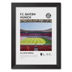 TenorArts Bayern Munich Poster Football Club Stadium Allianz Arena Laminated Poster Painting with Matt Finish Black Texture (9"x 12")