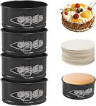 Ballery 4 Pieces Cake Tins for Baking, 4 Inch Mini Springform Cake Tin Set, Small Cheesecake Tins, Cake Pan Round with Removable Bottom Non-Stick Coating for Pie, Cheesecake, Pizzas, Quiches