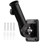 Flag Pole Holder Mounting Bracket Adjustable Flagpole Rod Hitch Bracket Multi-Position Flag Pole Mounting Bracket with Hardwares Aluminum Alloy Rust-Free Flagpole Holder (Black)