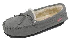 DUNLOP, LS152F-5 BETH Ladies Moccasin Slippers size 5 Grey