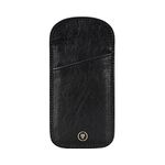 Maxwell Scott | The Rufeno | Glasses Case | Fine Quality, Genuine Leather Goods | Made in Italy | Unisex | Night Black