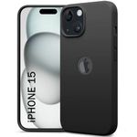 TheGiftKart Genuine Liquid Silicone Back Cover Case for iPhone 15 | Soft Micro-Fibre Lining Inside | Camera Protection Bump | Shockproof Back Cover Case for iPhone 15 (Silicone, Black)