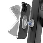 NEWZEROL Upgraded Gym/Car Magnetic Phone Mount Holder Compatible for Mag-safe,Dual Magnet with Strong Magnetic,Easily and Firmly Attaches to Metal Surface for Any Phones for Videos and Selfies-Silver