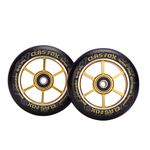 CLAS FOX Pro Stunt Scooter Wheels 100mm One Pair with ABEC-9 Bearings CNC Metal Core(2pcs) (Gold)