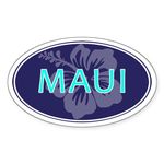 CafePress MAUI Oval Bumper Sticker, Euro Oval Car Decal