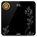 beatXP Gravity Flora Digital Weight Machine For Body Weight with Thick Tempered Glass, Best Bathroom Weighing Scale with LCD Display - 2 Year Warranty