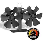 JossaColar Log Burner Fan Silent | 12-Blade Woodburner Stove Fan for Wood Burning Stove | Wood Burner Fan | Fireplace Fan Heat Powered