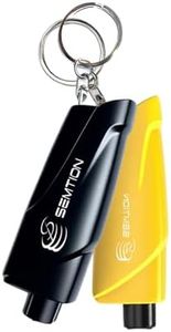 SEMTION Glass Breaker Seatbelt Cutter Keychain Car Escape Tool for Land and Underwater, Pack of 2 (Black-Yellow)