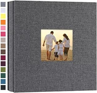 potricher Small Photo Album 4x6 200 Photos Linen Cover Picture Photo Book for Family Wedding Anniversary Baby Vacation (Gray,200 Pockets)
