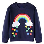 Dinopjs Little Girls Sweatshirt Rainbow Jumper Kids Shirt Tops Cotton Long Sleeve Christmas Xmas Pullover Children Clothes for 3-8 Years