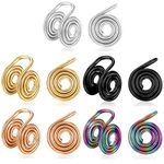 Azonee (20 Pcs) Pressure Earrings for Keloids, 10 mm Spiral Earrings Wire Wrapped Clip On Earrings Clip - on Stainless Steel Spiral Non - pierced Earrings for Men Women Jewelry, 1, Stainless Steel, No