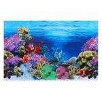 Balacoo Aquarium Background Sticker Underwater Poster: Double Sided Adhesive Wallpaper Fish Tank Decorative Pictures Underwater Backdrop Image Decor