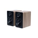 Edifier M60 Compact Desktop Speakers 2.0, for PC/Laptop/Computer, Bluetooth v5.3, USB C & 3.5 mm AUX, Hi-Res Audio Wireless Certified, 66W RMS, for Music and Gaming, Pair with Stands, Wood Grain