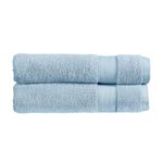 Christy Refresh Blue Hand Towels | Set of 2 | Quick Dry | Tonal and Stylish | Soft Plush Bathroom Towels | Absorbent Shower Towels | 100% Cotton 550GSM | Machine Washable | Faded Denim