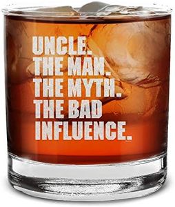 Shop4Ever Uncle. The Man. The Myth. The Bad Influence. Engraved Whiskey Glass Uncle Birthday Gift