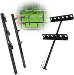 ELITEWILL 3 Place Lockable Weedeater Trimmer Rack and 6 Holes Hand Tool Rack for Open Landscape Trailer Truck
