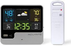 AcuRite 01129M Alarm Clock with USB Charger & Weather Station