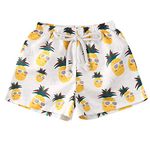 Toddler Baby Boys Swim Shorts Coconut Tree and Leaves Print Swimming Trunk Kids Boy Waves Swimwear (Pineapple, 2-3T)