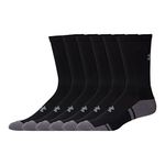 Under Armour Adult Resistor 3.0 Crew Socks , Black/Graphite (6-Pairs) , X-Large