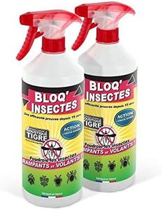 Bloq'Insect barrage aux insectes lot de 2L | Pulvérisateur anti insecte intérieur extérieur | Élimine moustiques,fourmis,mouches