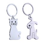 DUINIU 2 Pieces Cat and Dog Keychains, Animal Keychains, Funny Cat Gifts, Cute Keychains for Women, Keychains for Men, Gifts for Cat and Dog Lovers