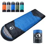 CANWAY Sleeping Bag with Compression Sack Adults Sleeping Bag Warm Cold Weather Camping 4 Seasons Sleeping Bag Comfort for Traveling Hiking Backpacking Lightweight Spinning Sky Blue