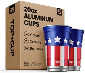 Top Cup America's 250th Birthday 20 oz Reusable Aluminum Party Cups 20 Count | Durable, Reusable & Recyclable, Made in USA