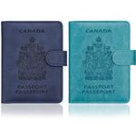 WALNEW 2 Packs RFID Blocking Passport Holder Travel Wallet Cover Case