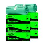 Beco Eco-Friendly Garbage Bags for Dustbin | 180 Pcs | Small 17 X 19 Inches | Pack of 6 | Green | Dustbin Bags/Trash Bags with Detachable drawstrings