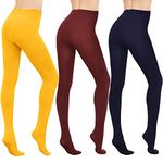 WAJIAFAR 3 Pairs Women's Opaque Slimming Tights, High Waist Tummy Compression Pantyhose with Control Top