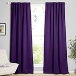 NICETOWN Thick Blackout Curtain Panels - 84 Inch Length Living Room Thermal Insulated Back Tab/Rod Pocket Draperies (W52 x L84, Royal Purple, 2 Pcs)