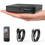 Homlab Mini DVD Player with Remote Control - All Region Free 1080P HD Small Compact CD DVD Player for Smart TV & Projector, Features HDMI Output, Headphone Jack, USB 2.0 Input, PAL/NTSC Support