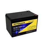 SEFEPODER 12V 15Ah LiFePO4 Lithium Deep Cycle Battery, 2000+ Cycles Rechargeable Battery for Lighting, Power Wheels, Fish Finder and More with Built-in 16A BMS