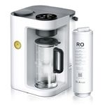 Bluevua RO100ROPOT-LITE Countertop Reverse Osmosis Water Filter System, 5 Stage Purification, 3:1 Pure to Drain, Portable Water Purifier (No Installation Required) (White)