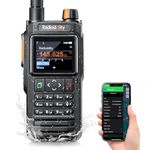 Radioddity GA-5WB 5W IP67 Two Way Radio, Long Range Dual Band Ham Radio with Bluetooth Programming, Air Band, Color Screen, GPS & APRS, USB Rechargeable with 2600mAh Battery