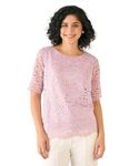 Salt Attire Mirabelle Purple Boat Neck Lace Top XL