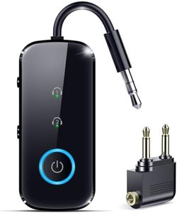 Premium Pro Bluetooth 5.4 Transmitter Receiver,Airplane Audio Adapter,Wireless Transmitter for TV/Travel Flight,Airline,Gym.Compatible with 2 AirPods/Headphones,Bluetooth Receiver for Car/Home Stereo