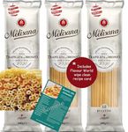 La Molisana Bucatini No. 12 Italian Dried Pasta 1.5kg (3 x 500g Packs) with Wipe Clean Recipe Card