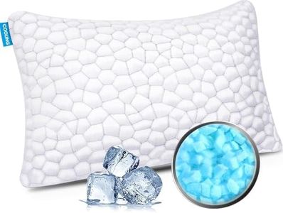 Lot de 1 oreillers rafraîchissants en mousse à mémoire de forme déchiquetée avec loft réglable, oreillers hypoallergéniques en bambou pour les personnes dormant sur le dos, le ventre et le ventre