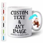 Personalized Mug with Text and Photo, Custom Coffee Mug Gift for Birthday, Christmas, Anniversary or Any Gift, 11oz Multiple Colors Personalized Coffee Travel Mug