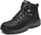 NORTIV 8 Steel Toe Work Boots for Men Waterproof Slip Resistant Safety Construction Boots Black Size 10.5W ROCKFOR-STL-W