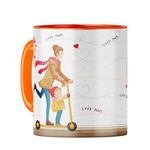 YuBingo Best Mom Ever Mug - Ceramic Coffee Mug, Printed Tea Cup, Best Mother's Day, Gift from Daughter or Son (Orange Inner & Handle, Tea Cup, 320ML)