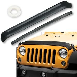 RigidWire Hood Deflector with Tailgate Protector Compatible with 2007-2018 Jeep Wrangler JK Hood Protector Waterproof Bug Deflector Stone Guard