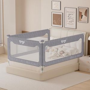 Kincongi Bed Rail for Toddlers, 3 Pieces Full Size Baby Bed Rail Guard with 3X U-Shape Base, 10-Key Safety Protection Toddler Bed Rails, No Gaps Bed Guard Rail for Toddlers, 54x74.8x74.8 in
