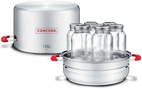 Concord Stainless Steel Turbo Steam Canner Canning Steamer Pot Set. Includes Canning Rack and Mason Jars (Induction Compatible).
