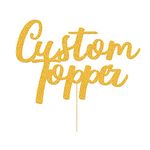 Cake Topper Personalised Birthday Cake Topper Multicoloured Customised Cake Decoration Any Word Any Text for 1st 3rd 13th 16th 18th 21st 30th 50th 60th (Gold)
