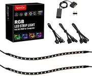 LED RGB PC Light Strip - Speclux Addressable Light Strip Kit, Programmable DC5V Built-in 5050 RGB Dream Color LED Rope Light (2 PCS 42 LED)